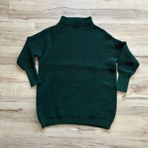 Emerald Green Textured High Mock Neck Sweater Venice Love